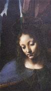 Leonardo  Da Vinci Detail of Madonna of the Rocks oil